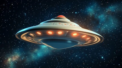 spaceship flying space