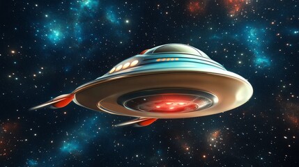 spaceship flying space