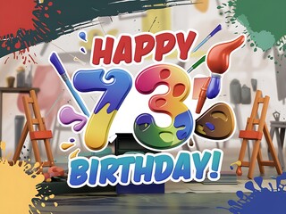 73rd Birthday Balloons and Confetti