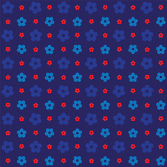Pink and blue shaded Seamless 3d colourful embossed flower background pattern.