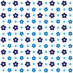 Blue shaded Seamless 3d colourful embossed flower background pattern.