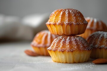 Madeleine Cakes Isolated on White Background