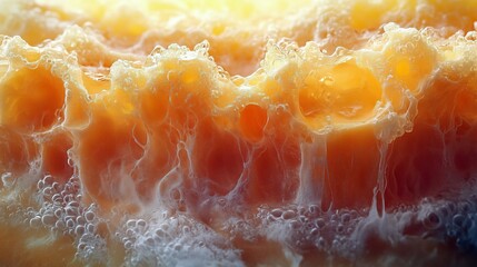 Captivating Close Up of Textured Foam and Bubbles in Liquid