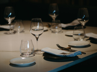 table set for a dinner