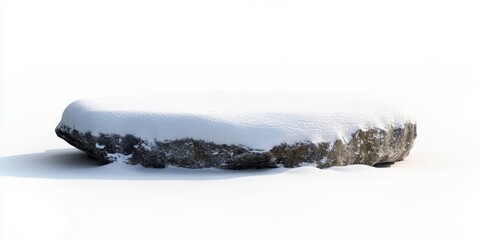 Naklejka premium Fresh snow covering the landscape, Snow background and podium
