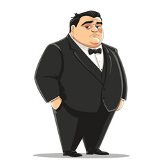 Obraz premium vector fat man in suit on white background .Generative AI