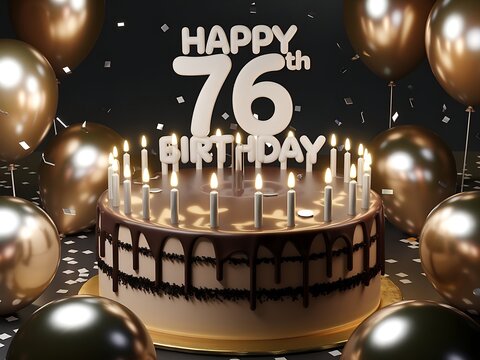 Chocolate Cake with Sparklers for 76th Birthday Celebration