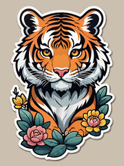 little tiger ornament sticker