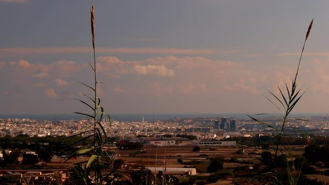the valetta cityscape on malta from far 4k 25fps video