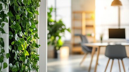 minimal green eco-friendly sustainable office space