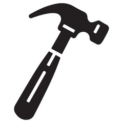 Simple hammer icon with white background 