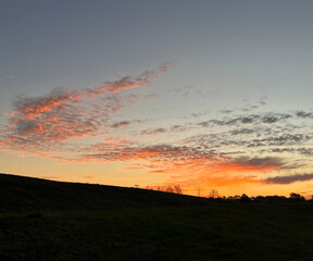 orange and grey cloud pattern in the sky 