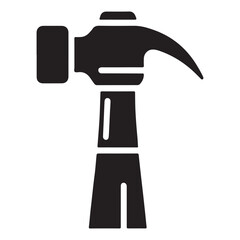 Creative Black Hammer Icon with white background 