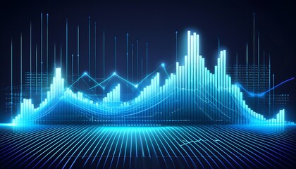 Fototapeta premium Financial data is visually represented using vector graphics complexity algorithms in a bri_1(1172)