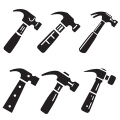 Simple  Black Hammer Icon Set