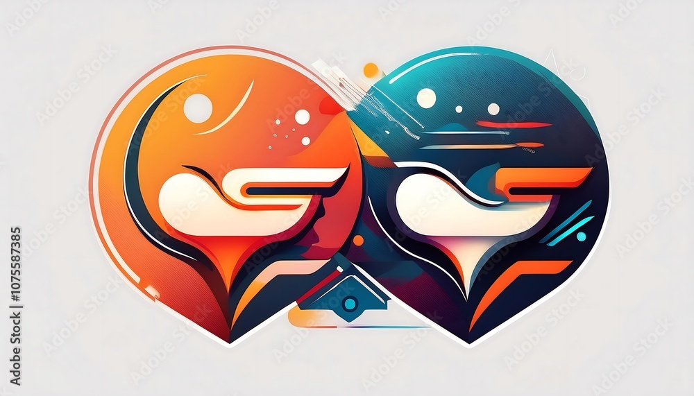 Poster  Customizable WeChat logo designs with various shapes, fill colors, and realistic styles_1(1106)