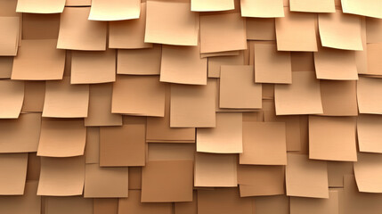 A wall covered in sticky notes, a visual representation of reminders, ideas, and to-do lists.