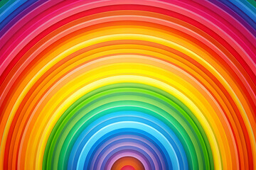 Obraz premium A vibrant, multicolored rainbow featuring concentric arcs of bright hues, capturing a sense of joy and positivity.