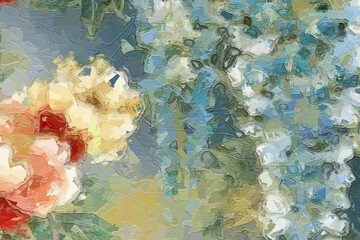 
garden, rose, smear, saturated, dye, romantic, vibrant, paintings, impressionism, artistic, paint,...