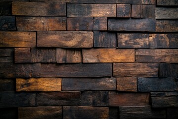 wooden coffee brown wood background planks floor wall cladding - generative ai. Beautiful simple AI generated image