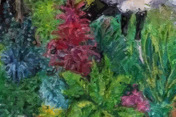 
garden, rose, smear, saturated, dye, romantic, vibrant, paintings, impressionism, artistic, paint,...