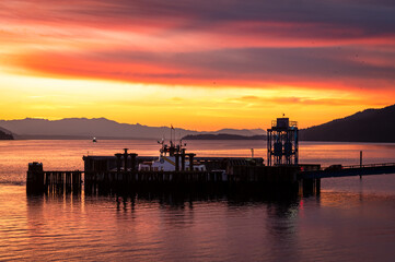 At sunrise a Ferry boat, The 