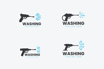 Simple auto care logo designs featuring stylized car outlines