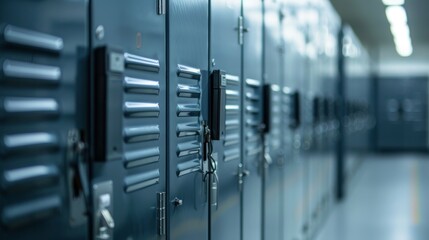 A row of lockers available for rent providing a storage solution for travelers.