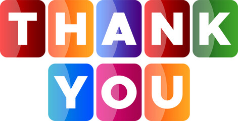 Thank You text letters colorful word cubes box for thanks. isolated vector 