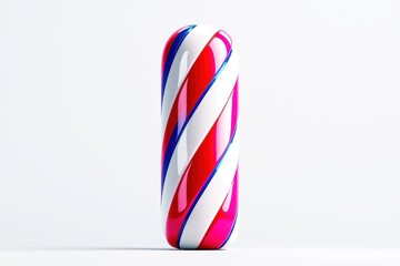 Obraz premium Colorful Candy Bar with Striped Red, White, and Blue Design on a Light Background, Perfect for Themes of Fun, Youth, and Sweets in Creative Projects