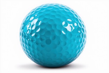 Bright Blue Golf Ball Isolated on White Background, Perfect for Sports Marketing, Golf Equipment Promotion, or Creative Design Projects Featuring Golf Themes