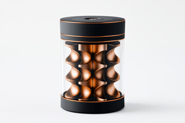 Modern and Elegant Decorative Object with Unique Design in Black and Copper Finish for Home Decor and Contemporary Interior Styling