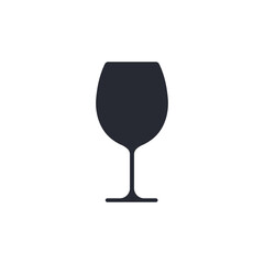 Wine glass icon. Wine glass. Flask template. Wine flask. Glass stencil. Silhouette of a wine glass. Logo template. On white background. vector