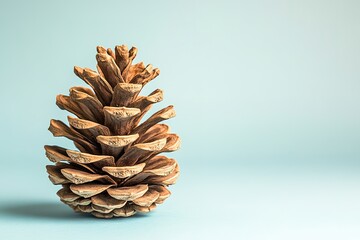 Close-up of pine cone on blue background