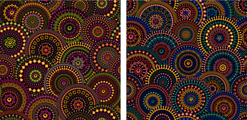 African tribal ethnic pattern, abstract seamless pattern with ornament and african masks