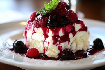 Berry Topped Whipped Cream Dessert	