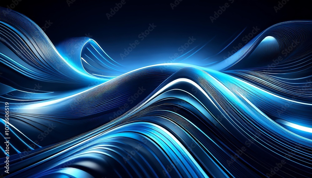Poster  A futuristic abstract background features a blue tech design with shiny modern lines and ge_1(287)