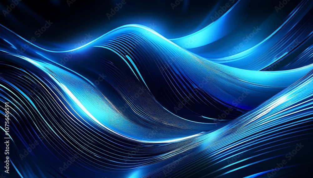 Poster  A futuristic abstract background features a blue tech design with shiny modern lines and ge_1(285)