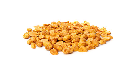 Spicy peanuts isolated, heeng jeera pea nuts mixture, Indian namkeen, roasted salty nut snack