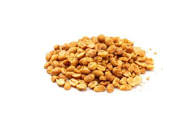 Spicy peanuts isolated, heeng jeera pea nuts mixture, Indian namkeen, roasted salty nut snack