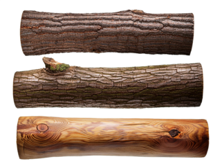 Set of Different logs isolated on white background, cutout