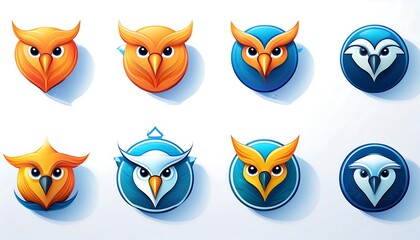 Fototapeta premium A collection of icons featuring a realistic Twitter logo set against a white background wit_1(97)