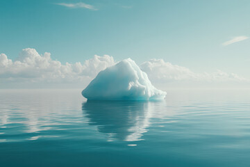 Solitary Iceberg Floating in Serene Waters
