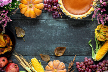 Thanksgiving greeting card or leaflet mockup