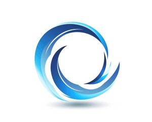 Modern Swoosh. Abstract Blue Circle Logo for Business and Finance Applications