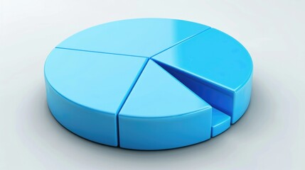 Pie Chart with Empty Blue 3D Design for Graphical Representation in Business
