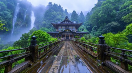 Japanese building with an eaves shape