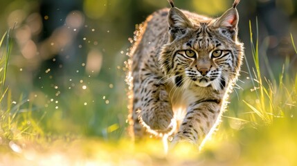 Fototapeta premium big bobcat in wild nature