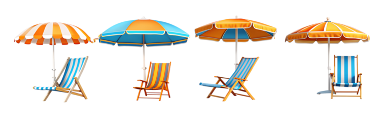Beach chair with sun umbrella