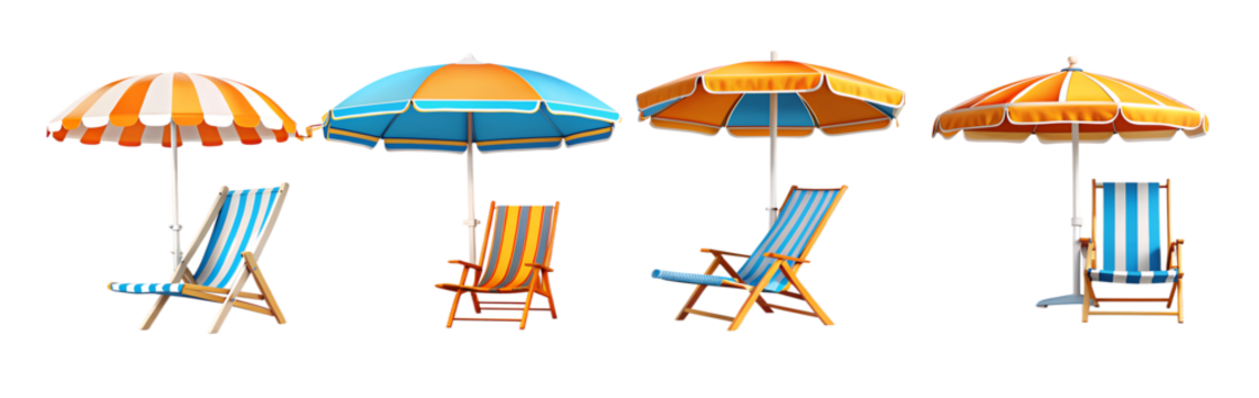 Beach chair with sun umbrella